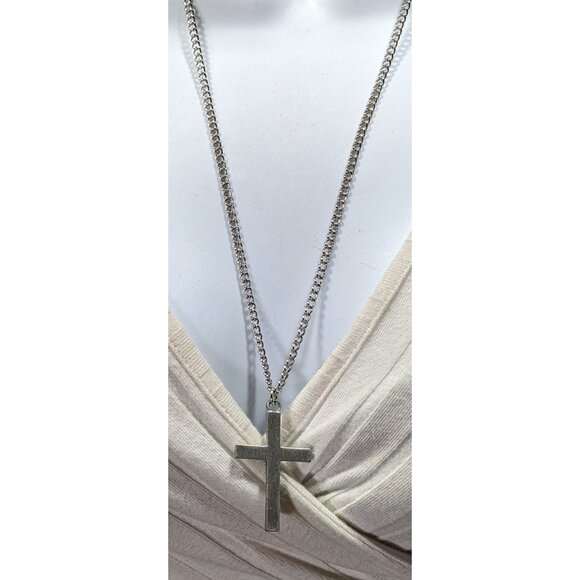 Modern Religious Cross Pendant Stainless Steel Necklace - Picture 2 of 4